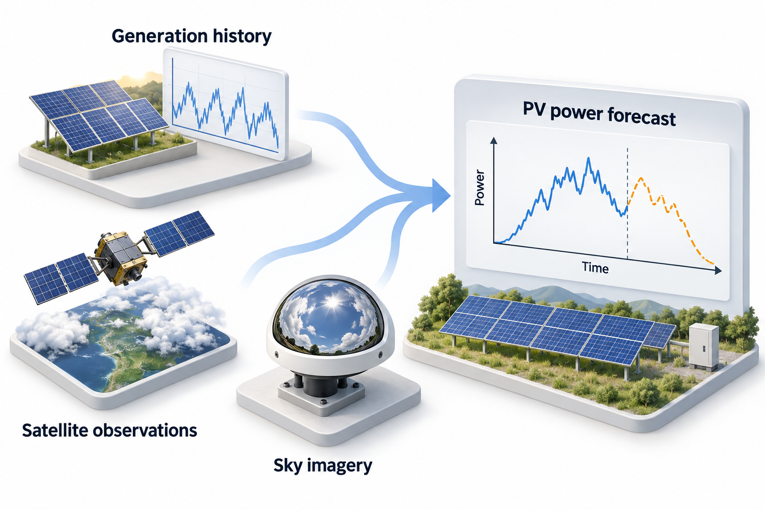 Multimodal solar power forecasting